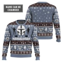 Hooktab The Mandalorian - Custom Name Ugly Christmas Sweater