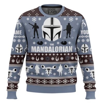 The Mandalorian - Custom Name Ugly Christmas Sweater