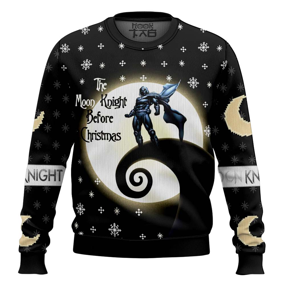 Hooktab The Moon Knight Before Christmas Marvel Ugly Christmas Sweater Hooktab The Moon Knight Before Christmas Marvel Ugly Christmas Sweater