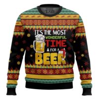 Hooktab The Most Wonderful Time For A Beer Ugly Christmas Sweater