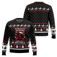 Hooktab The Other Jolly Guy In A Red Suit Deadpool Ugly Christmas Sweater