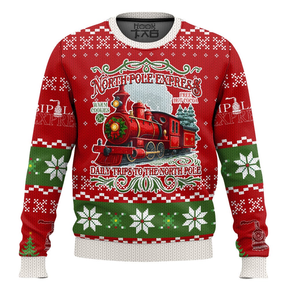 Hooktab The Polar Express Ugly Christmas Sweater Hooktab The Polar Express Ugly Christmas Sweater