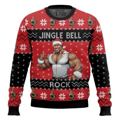 The Rock Jingle Bell Rock WWE Ugly Christmas Sweater