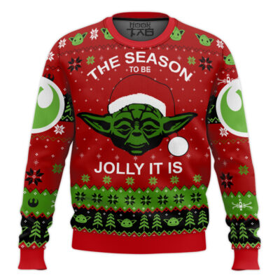 The Season To Be Jolly It Is Santa Yoda Star Wars Ugly Christmas Sweater