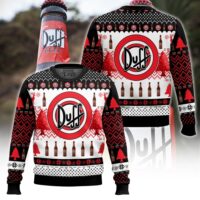 Hooktab The Simpsons Duff Beer Ugly Christmas Sweater