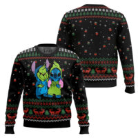 Hooktab The Stitch Grinch Lilo And Stitch Ugly Christmas Sweater
