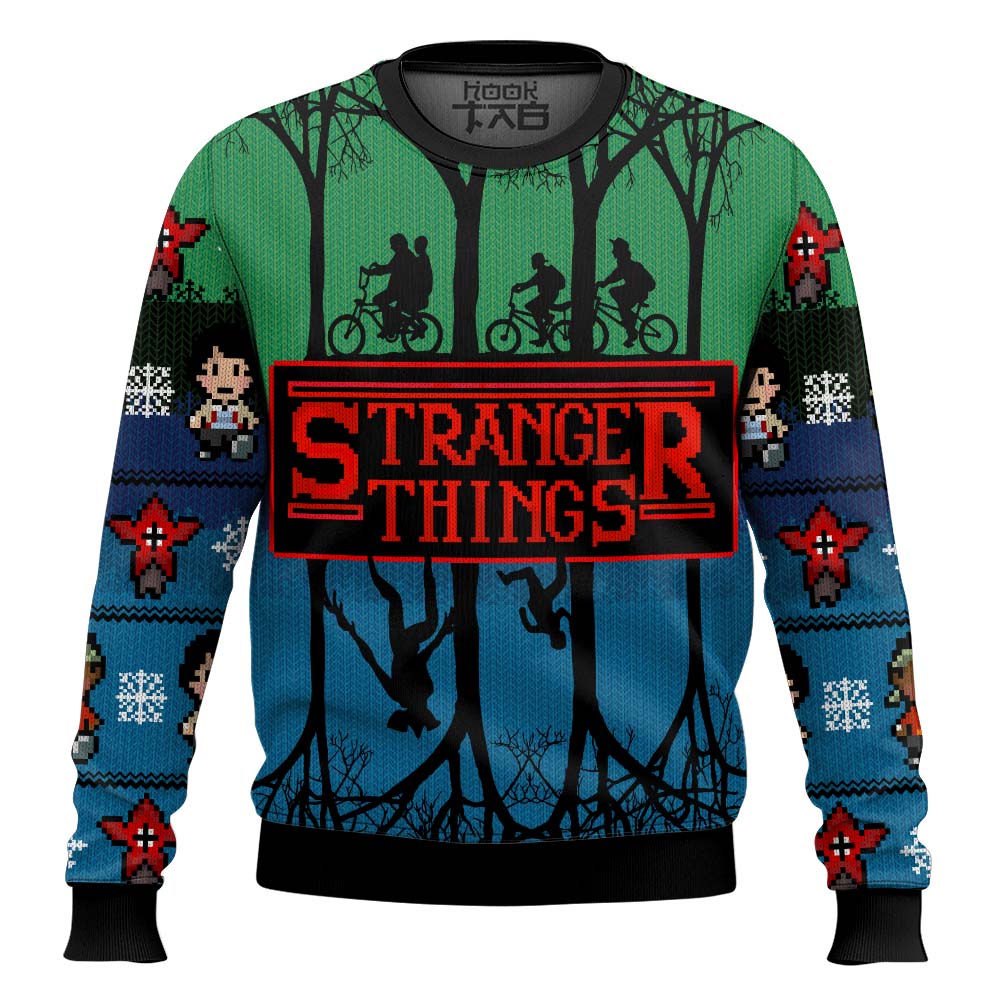 Hooktab The Upside Down Stranger Things Ugly Christmas Sweater Hooktab The Upside Down Stranger Things Ugly Christmas Sweater