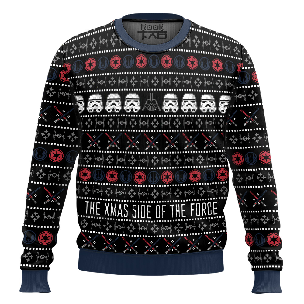 Hooktab The Xmas Side Of The Force Star Wars Ugly Christmas Sweater Hooktab The Xmas Side Of The Force Star Wars Ugly Christmas Sweater