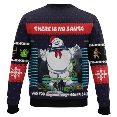 Hooktab There Is No Santa Marshmallow Man Ghostbusters Ugly Christmas Sweater