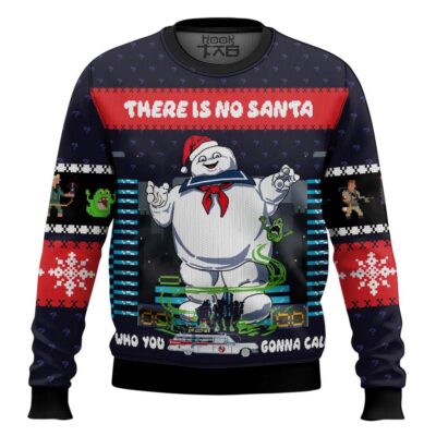 There Is No Santa Marshmallow Man Ghostbusters Ugly Christmas Sweater