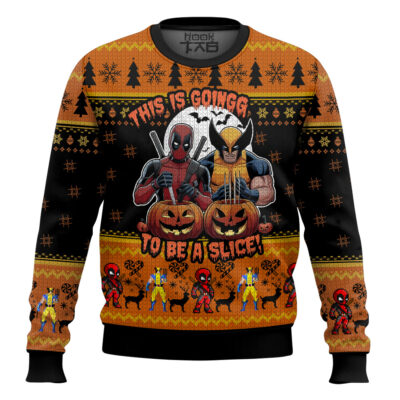 This Is Going To Be A Slice Deadpool & Wolverine Ugly Christmas Sweater