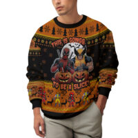 Hooktab This Is Going To Be A Slice Deadpool & Wolverine Ugly Christmas Sweater