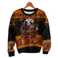 Hooktab This Is Going To Be A Slice Deadpool & Wolverine Ugly Christmas Sweater
