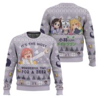 Hooktab Tiime For A Beer Miss Kobayashi's Dragon Maid Ugly Christmas Sweater