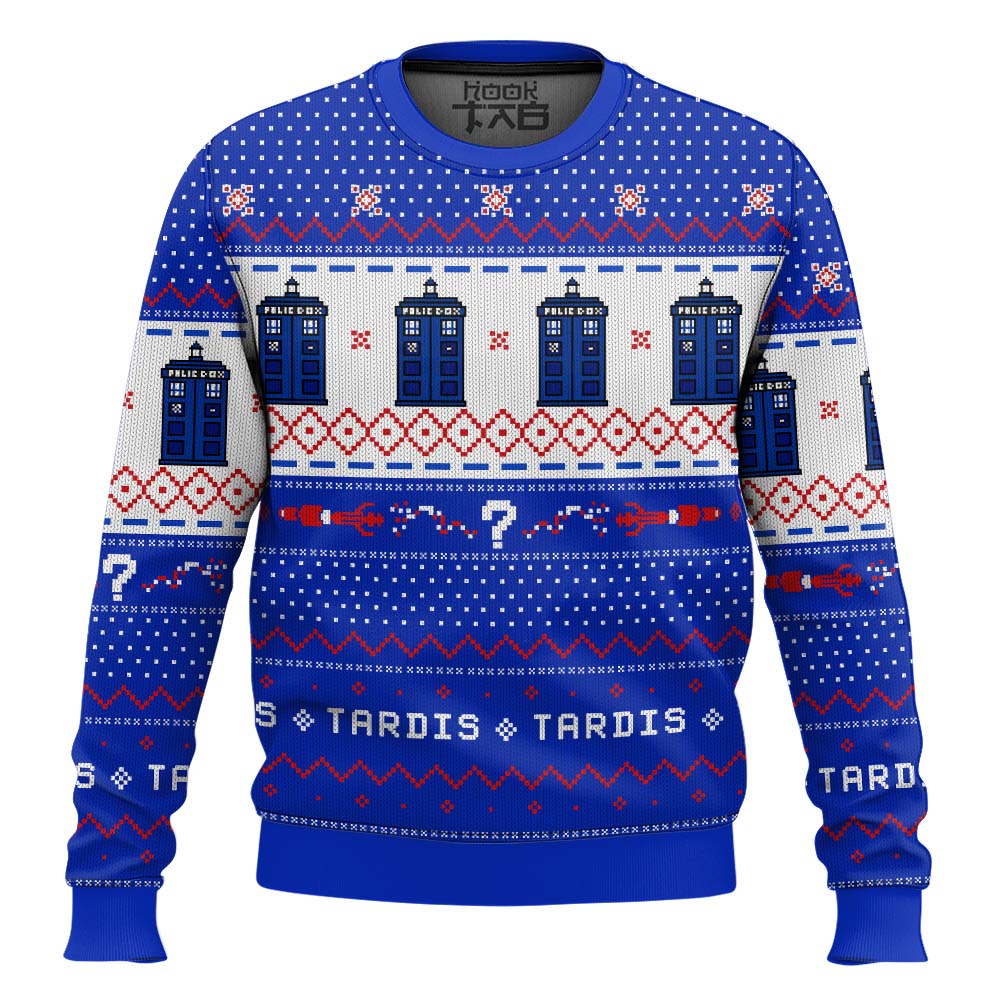Hooktab Time And Relative Dimension In Space Doctor Who Ugly Christmas Sweater Hooktab Time And Relative Dimension In Space Doctor Who Ugly Christmas Sweater