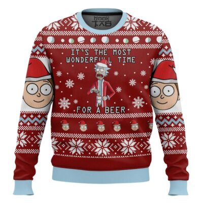 Time For A Beer Rick And Morty Ugly Christmas Sweater