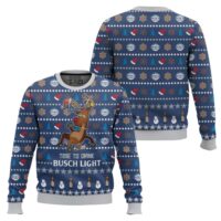 Hooktab Time To Drink Busch Light Ugly Christmas Sweater