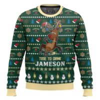 Hooktab Time To Drink Jameson Ugly Christmas Sweater