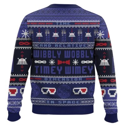 Hooktab Timey Wimey Doctor Who Ugly Christmas Sweater