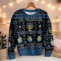 Hooktab Tis The Season To Remind Everyone "i'm Jewish" Ugly Christmas Sweater