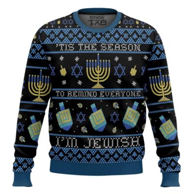 Tis The Season To Remind Everyone "i'm Jewish" Ugly Christmas Sweater