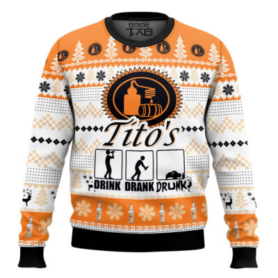 Tito's Drink Drank Drunk Ugly Christmas Sweater