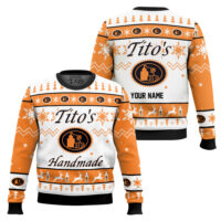 Hooktab Tito's Handmade Vodka - Custom Name Ugly Christmas Sweater