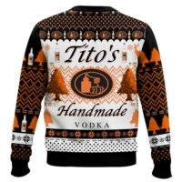 Hooktab Tito's Handmade Vodka Ugly Christmas Sweater