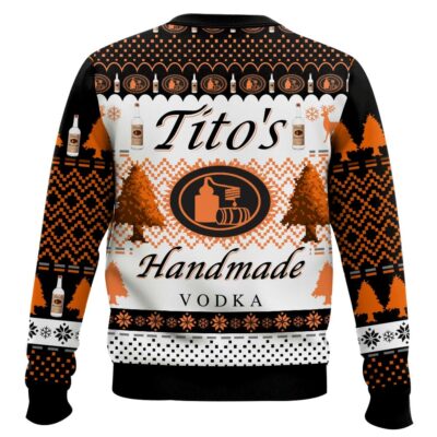 Hooktab Tito’s Handmade Vodka Ugly Christmas Sweater