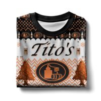Hooktab Tito's Handmade Vodka Ugly Christmas Sweater