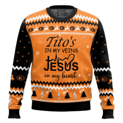 Tito's In My Vein Ugly Christmas Sweater