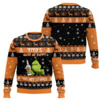 Hooktab Tito's Make Me Happy Ugly Christmas Sweater