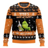 Hooktab Tito's Make Me Happy Ugly Christmas Sweater