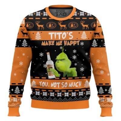 Tito's Make Me Happy Ugly Christmas Sweater