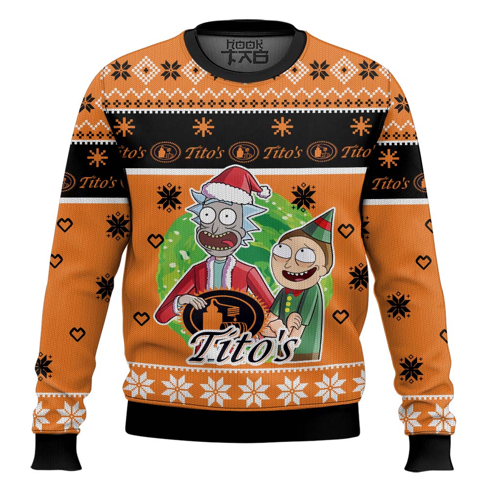 Hooktab Tito’s Rick And Morty Ugly Christmas Sweater Hooktab Tito’s Rick And Morty Ugly Christmas Sweater