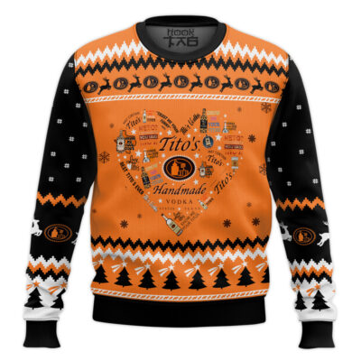 Tito's Vodka Heart Ugly Christmas Sweater
