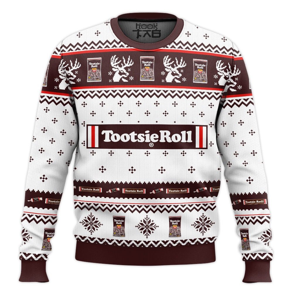 Hooktab Tootsie Roll Ugly Christmas Sweater Hooktab Tootsie Roll Ugly Christmas Sweater