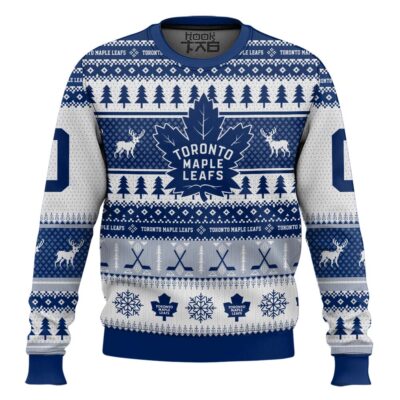 Toronto Maple Leafs - Custom Name And Number Ugly Sweater