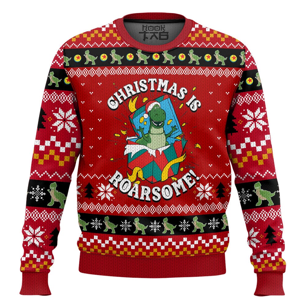 Hooktab Toy Story Christmas Is Roarsome Ugly Christmas Sweater Hooktab Toy Story Christmas Is Roarsome Ugly Christmas Sweater