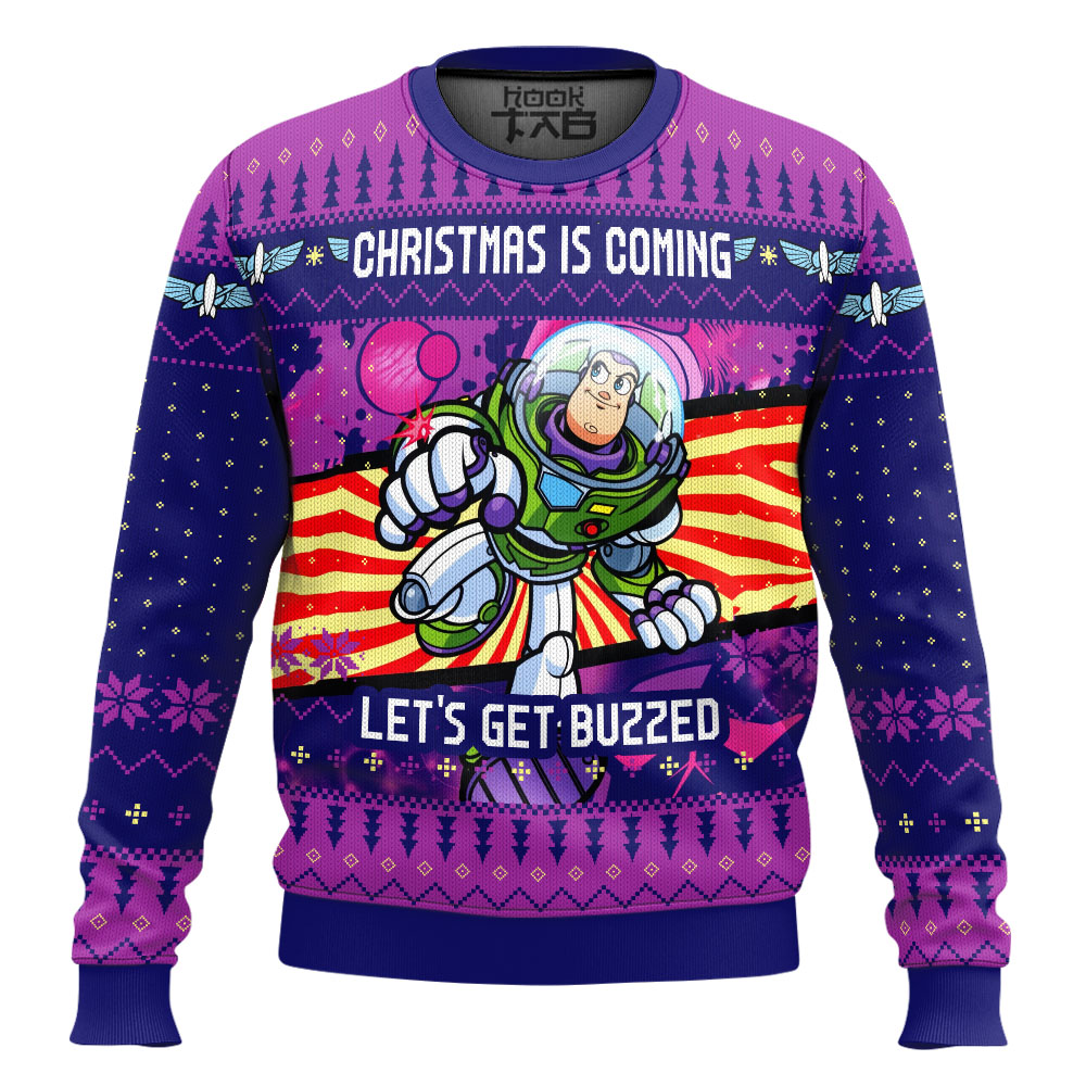 Hooktab Toy Story Let Get Buzz Ugly Christmas Sweater Hooktab Toy Story Let Get Buzz Ugly Christmas Sweater