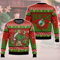 Hooktab Toy Story Merry Rexmas Ugly Christmas Sweater