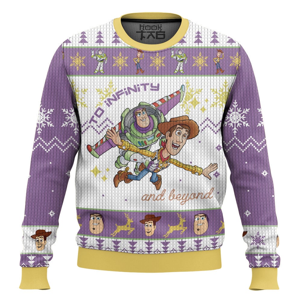 Hooktab Toy Story To Infinity And Beyond Ugly Christmas Sweater Hooktab Toy Story To Infinity And Beyond Ugly Christmas Sweater