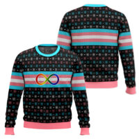 Hooktab Transgender Autistic Flag LGBT Support Ugly Christmas Sweater