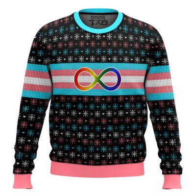 Transgender Autistic Flag LGBT Support Ugly Christmas Sweater