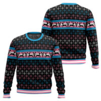 Hooktab Transgender Pride Flag LGBT Support Ugly Christmas Sweater