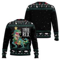 Hooktab Tree Rex Dinosaurs Ugly Christmas Sweater