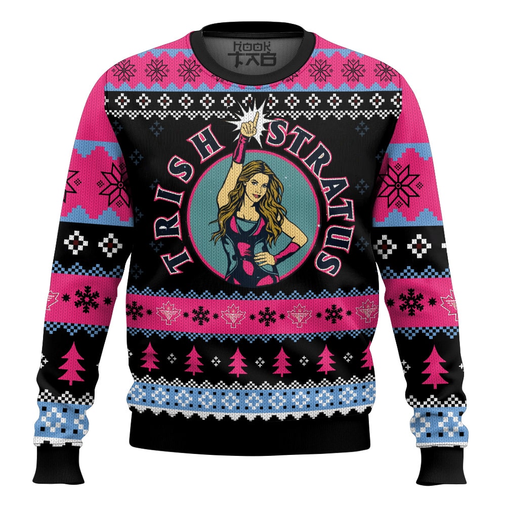 Hooktab Trish Stratus WWE Ugly Christmas Sweater Hooktab Trish Stratus WWE Ugly Christmas Sweater