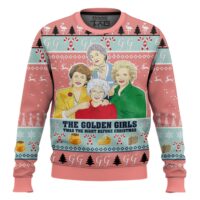 Hooktab Twas The Night Before Christmas Golden Girl Pink Amazing Ugly Christmas Sweater