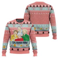 Hooktab Twas The Night Before Christmas Golden Girl Pink Amazing Ugly Christmas Sweater