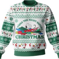 Hooktab Twas the night before Christmas The Charlie Brown and Snoopy Show Ugly Christmas Sweater